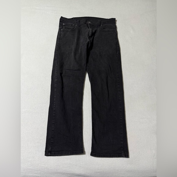 Levis 569 Mens 34x29 Loose Fit Straight Leg Black Denim Jeans - Picture 1 of 9